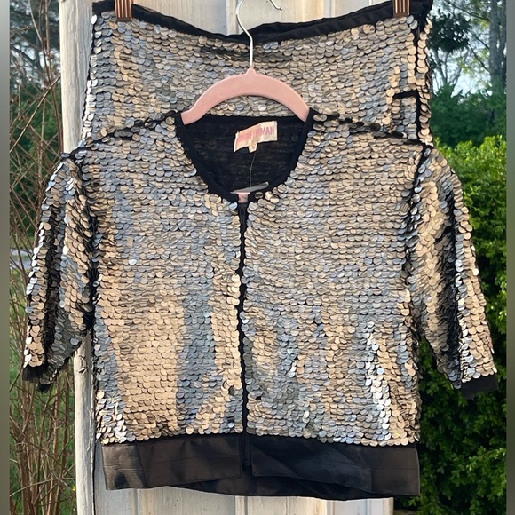 Monique Leshman Sequin Lolita BomberJacket & Skirt Two Piece Set Y2K Deadstock - Picture 3 of 15